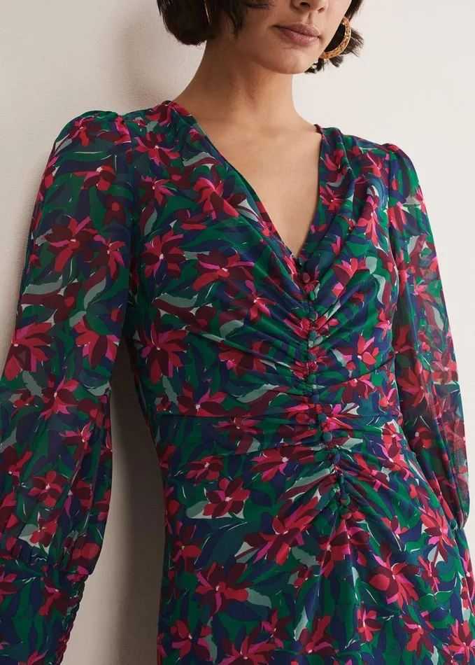 Phase Eight Hyacinth Floral Midi Dress Multicoloured Women Dresses