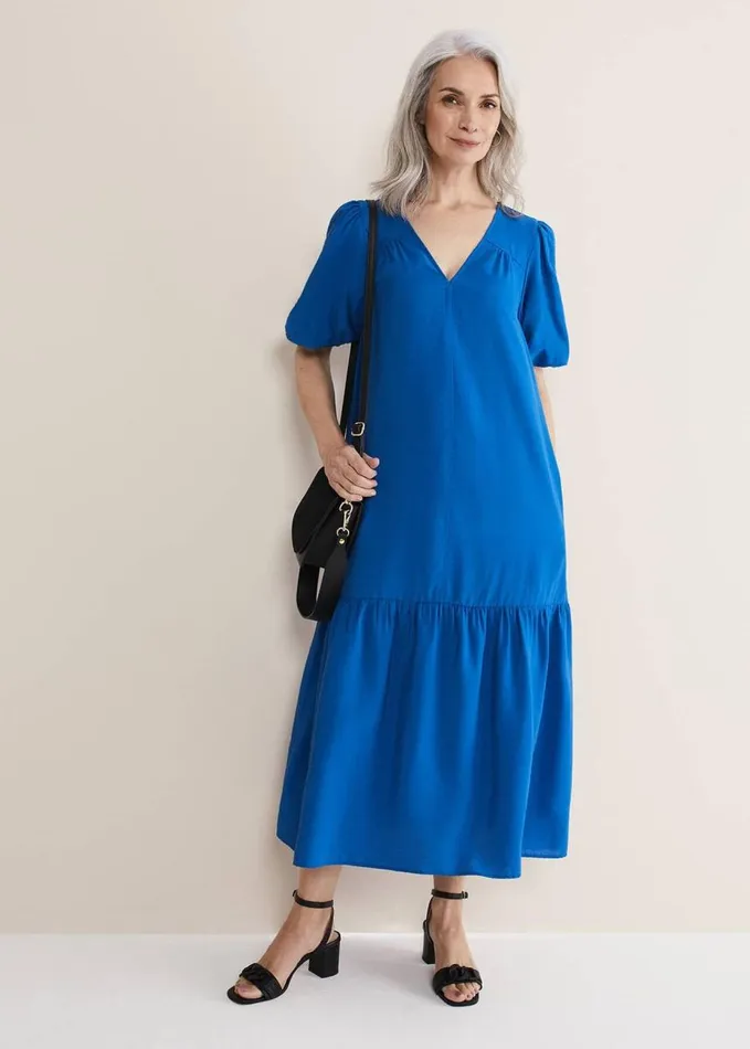Phase Eight Ive Midi Dress Cobalt Women Dresses