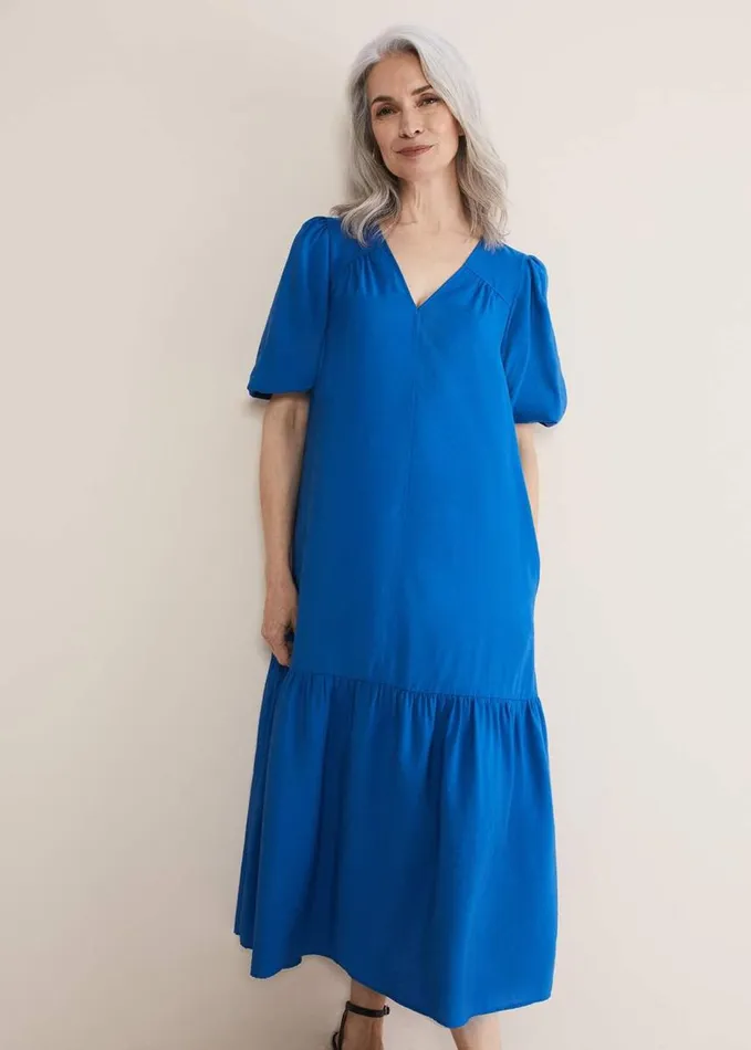 Phase Eight Ive Midi Dress Cobalt Women Dresses