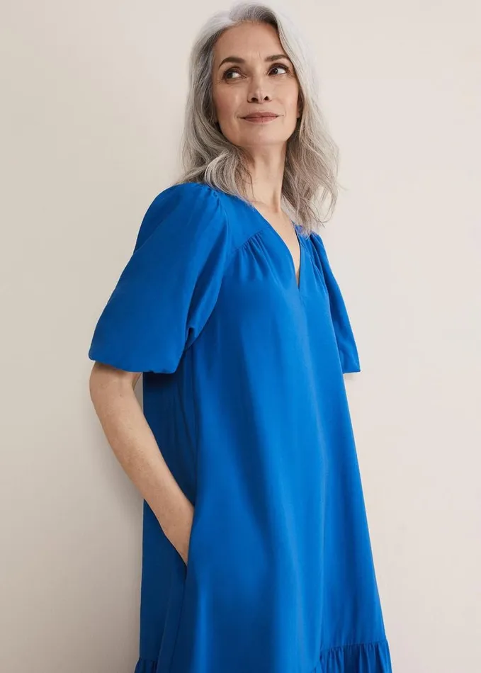 Phase Eight Ive Midi Dress Cobalt Women Dresses
