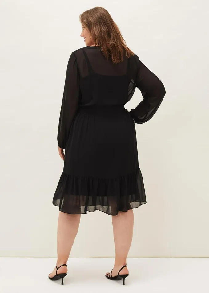 Phase Eight Jamie Peplum Dress Black Women Dresses
