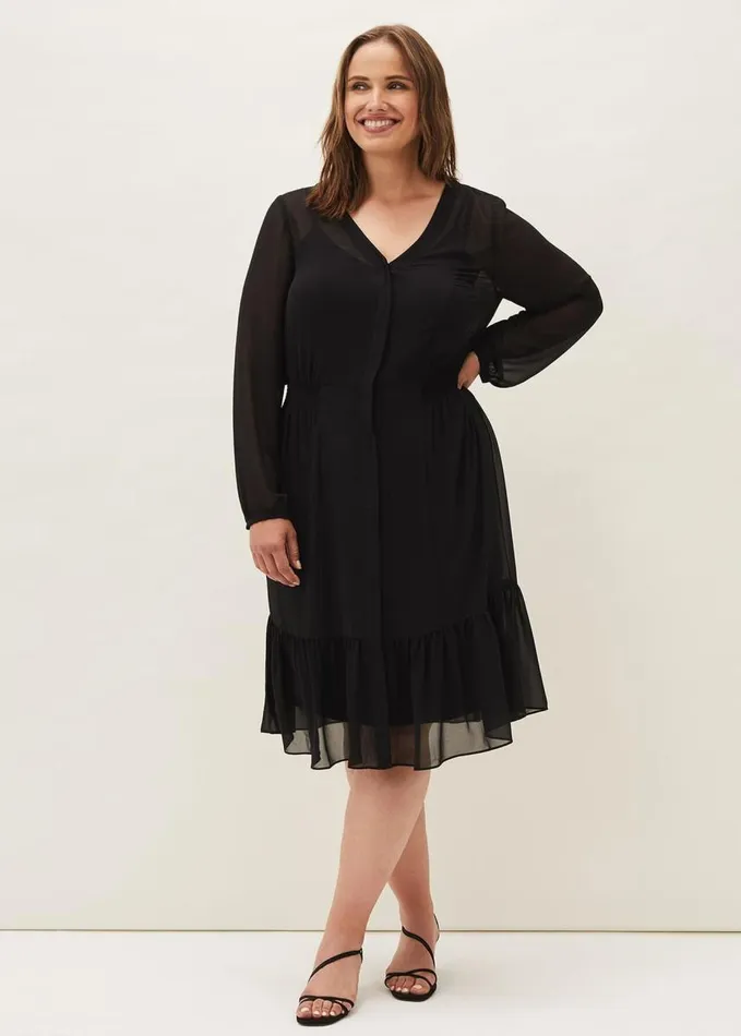 Phase Eight Jamie Peplum Dress Black Women Dresses