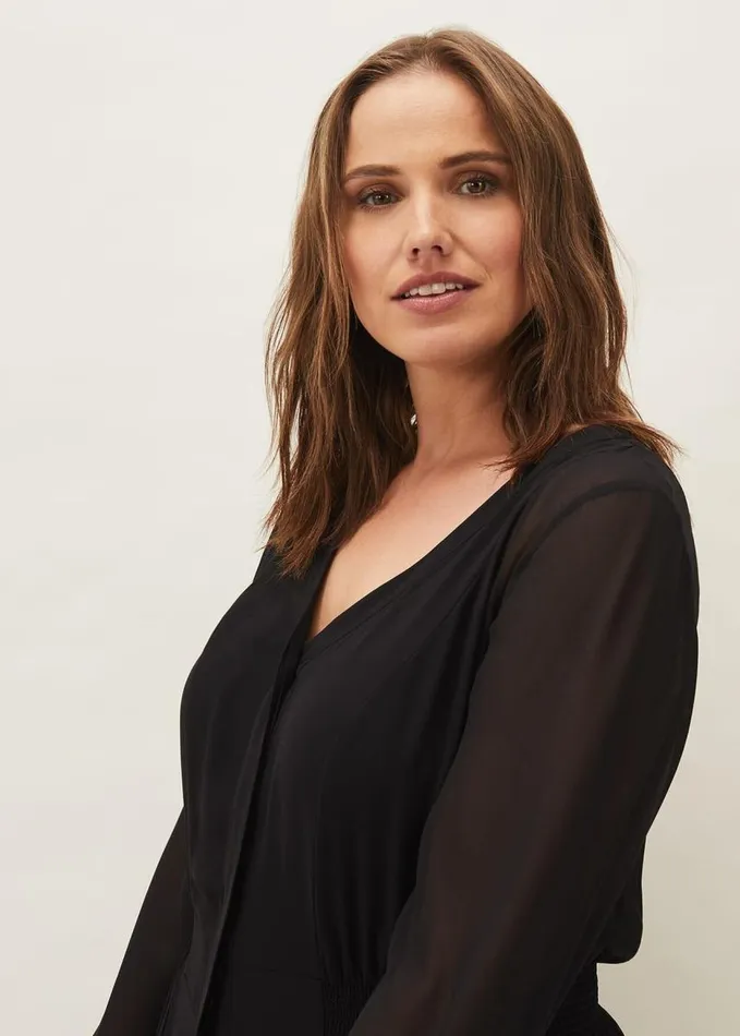 Phase Eight Jamie Peplum Dress Black Women Dresses