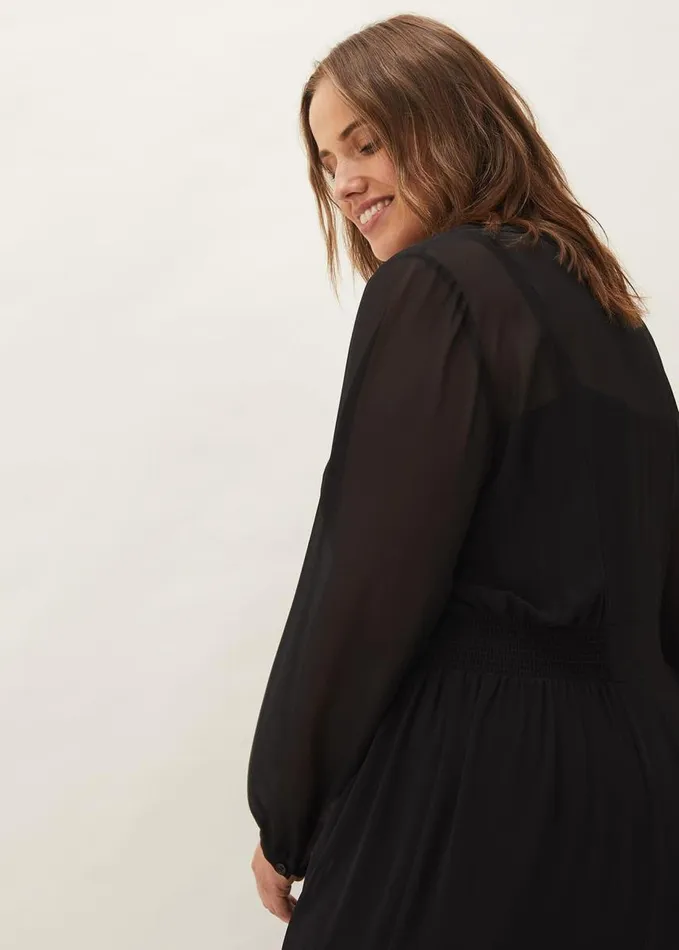 Phase Eight Jamie Peplum Dress Black Women Dresses