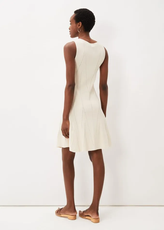 Phase Eight Jaya Stitch Detail Dress Buttermilk Women Dresses