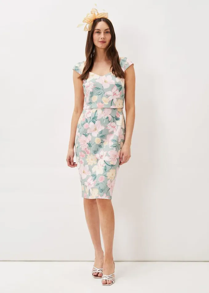 Phase Eight Jessia Floral Scuba Dress Sagemulti Women Dresses