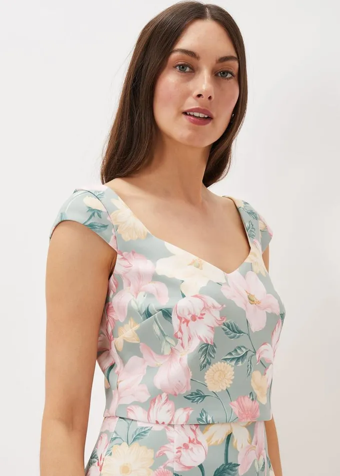 Phase Eight Jessia Floral Scuba Dress Sagemulti Women Dresses