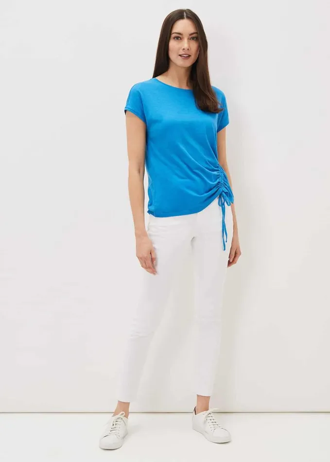 Phase Eight Jinny Drawstring Hem Top Bright Blue Women Tops and TShirts