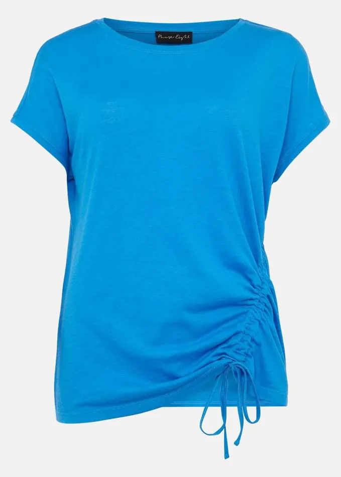 Phase Eight Jinny Drawstring Hem Top Bright Blue Women Tops and TShirts