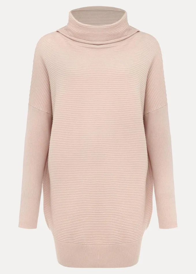 Phase Eight Jocelin Textured Roll Neck Jumper Pale Pink Women Knitwear