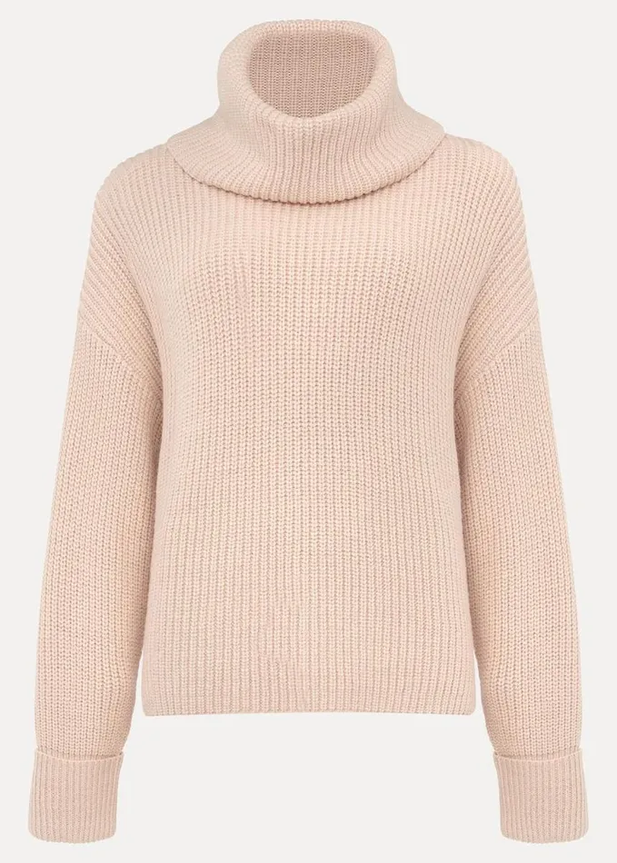 Phase Eight Karine Chunky Roll Neck Jumper Pale Pink Women Knitwear
