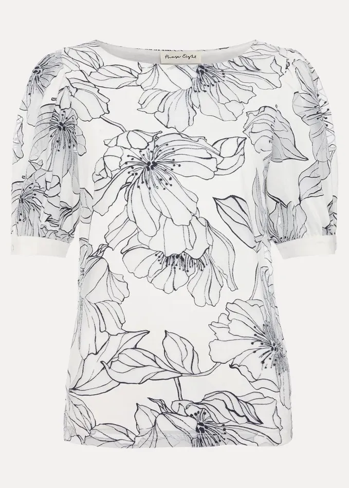Phase Eight Kelly Floral Burnout Top Ivory Women Tops and TShirts