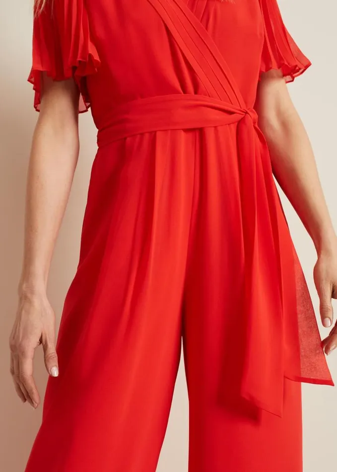 Phase Eight Kendall Pleat Jumpsuit Orange Women Dresses