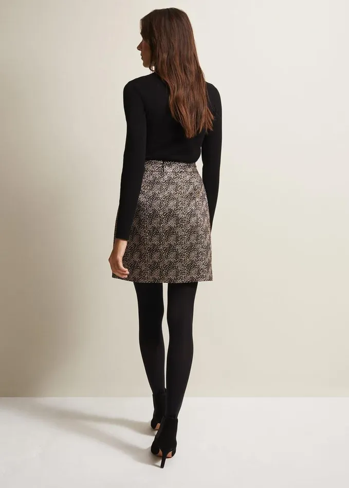 Phase Eight Kilah Jacquard Mini Skirt Gold Women Skirts