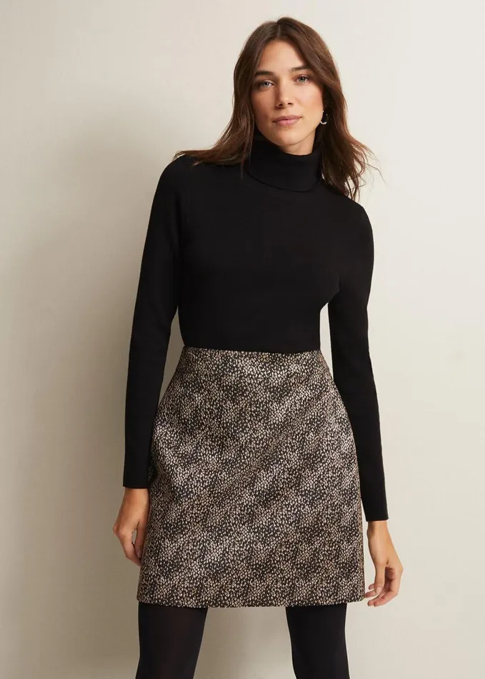 Phase Eight Kilah Jacquard Mini Skirt Gold Women Skirts