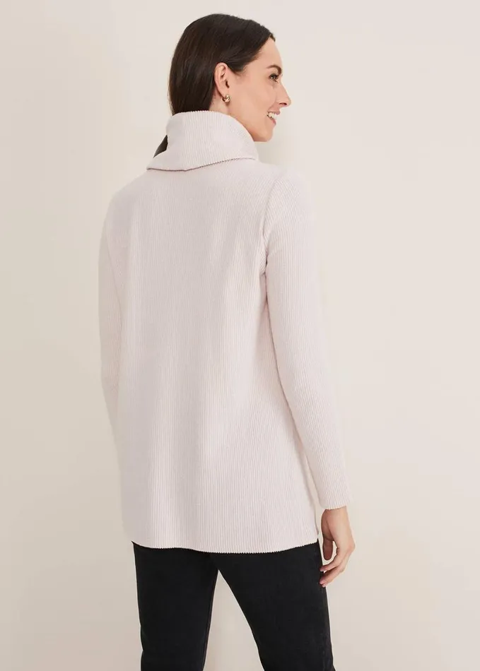 Phase Eight Klara Longline Zip Detail Snuggle Top Pale Pink Women Tops and TShirts
