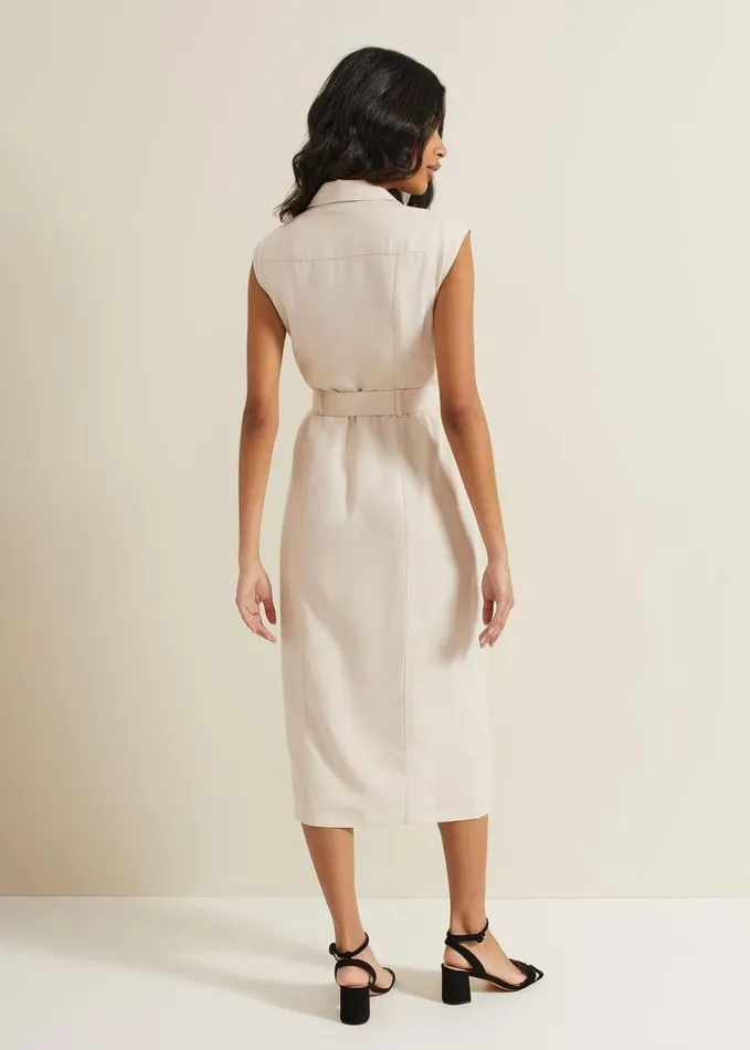 Phase Eight Kristal Utility Midi Dress Cream Women Dresses