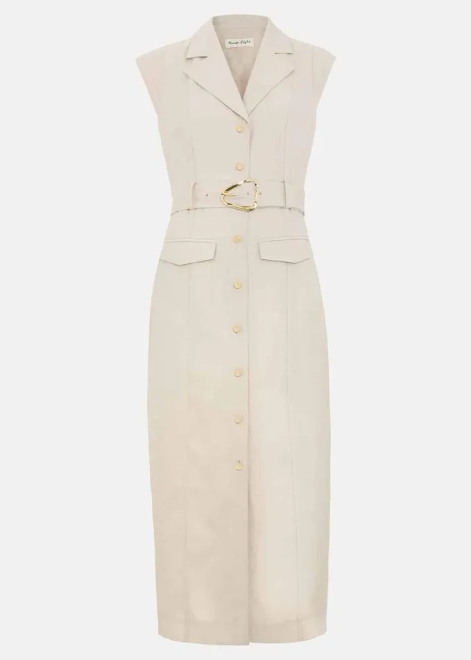 Phase Eight Kristal Utility Midi Dress Cream Women Dresses