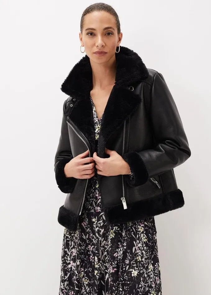 Phase Eight Kya Aviator Jacket Black Women Jackets