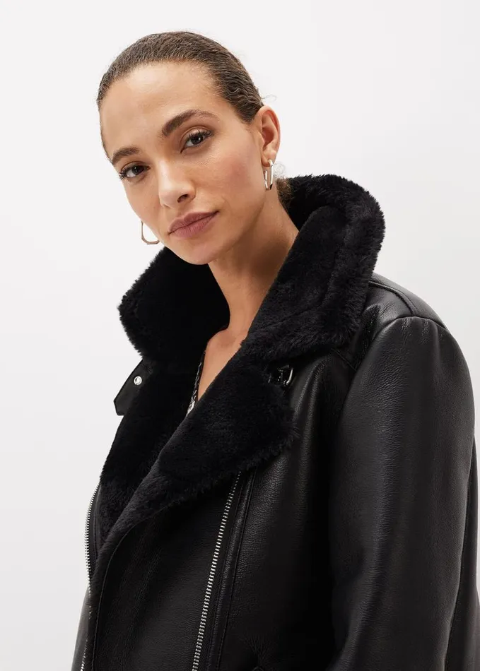 Phase Eight Kya Aviator Jacket Black Women Jackets