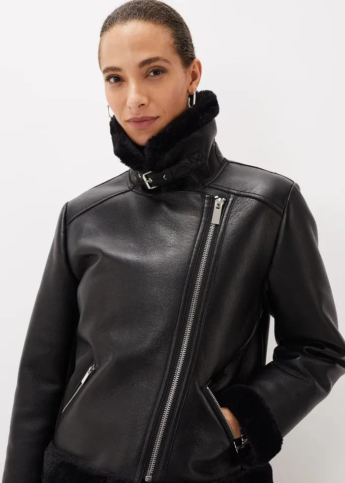 Phase Eight Kya Aviator Jacket Black Women Jackets