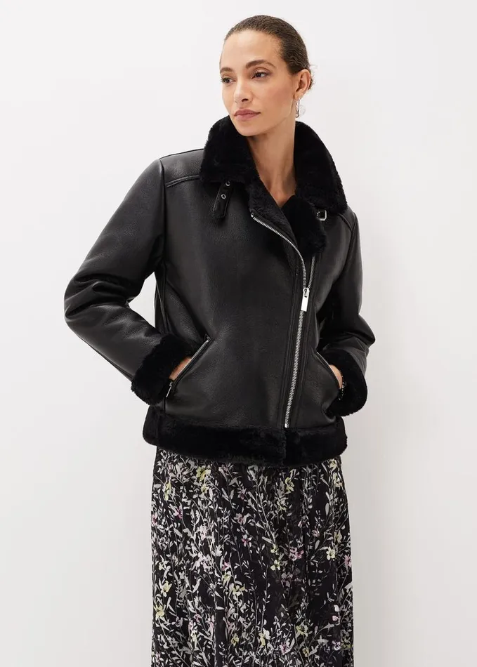 Phase Eight Kya Aviator Jacket Black Women Jackets