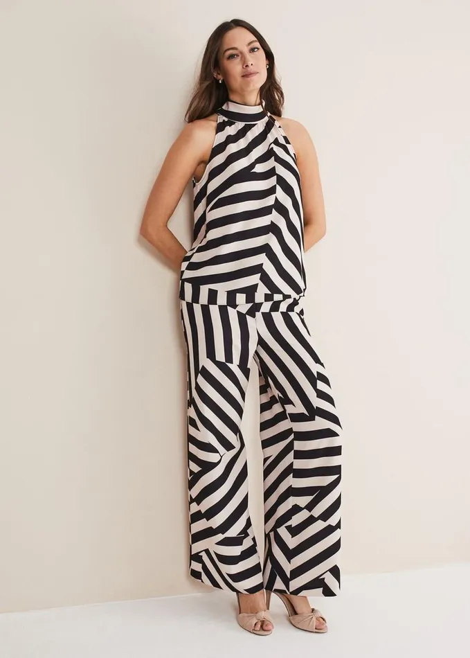 Phase Eight Lana Striped Halter Neck Top Blackpink Women Tops and TShirts