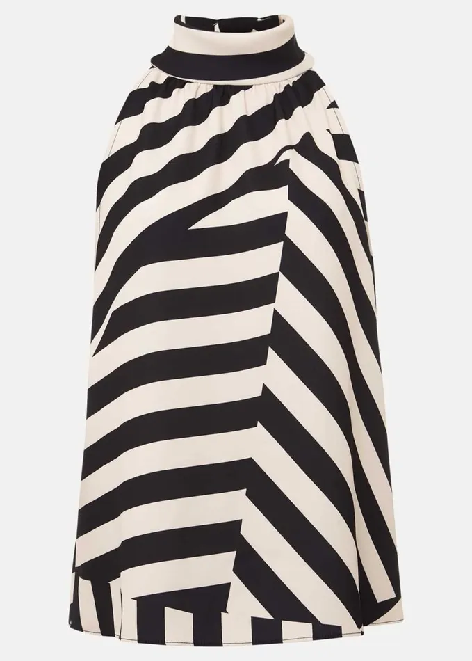 Phase Eight Lana Striped Halter Neck Top Blackpink Women Tops and TShirts