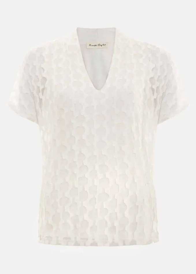 Phase Eight Lara Burnout Top Ivory Women Tops and TShirts