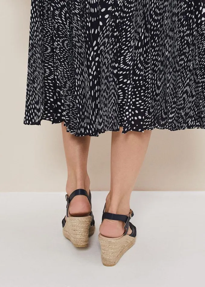 Phase Eight Leather Knot Front Espadrilles Navy Women Heels