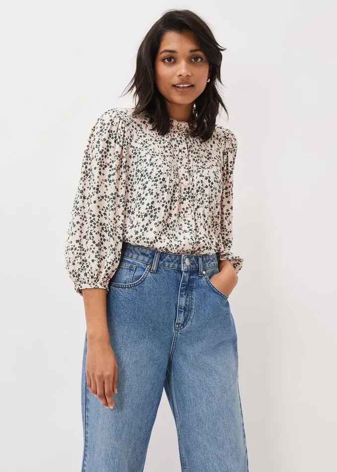 Phase Eight Lennox Ditsy Print Blouse Pinkgreen Women Shirts and Blouses