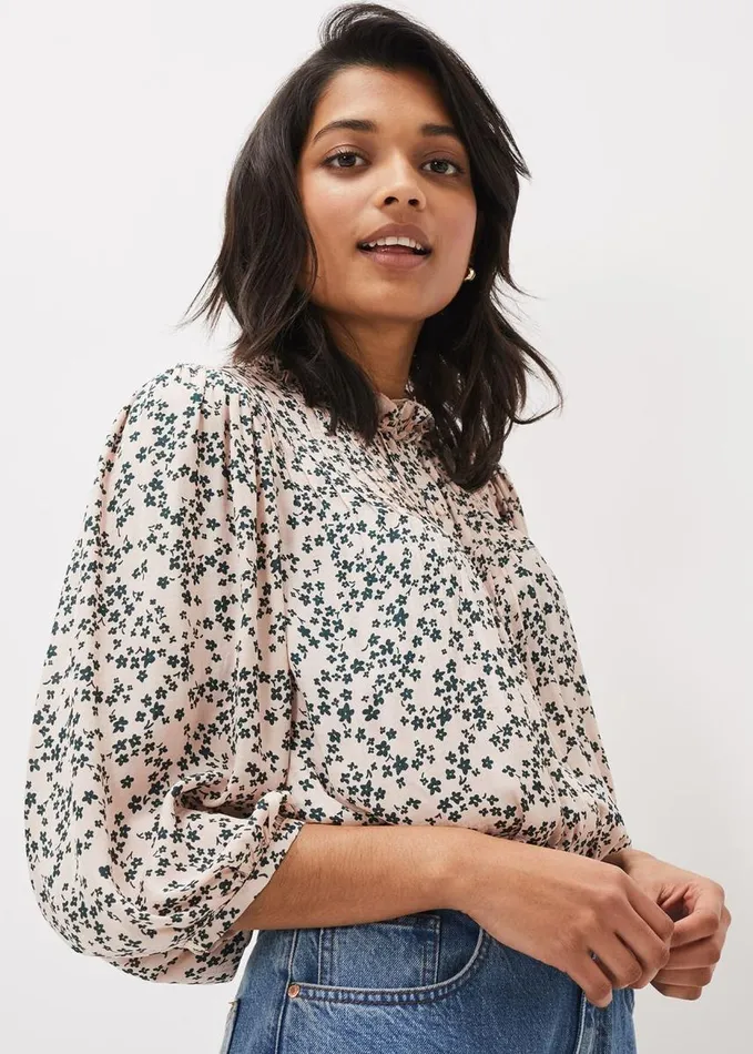 Phase Eight Lennox Ditsy Print Blouse Pinkgreen Women Shirts and Blouses