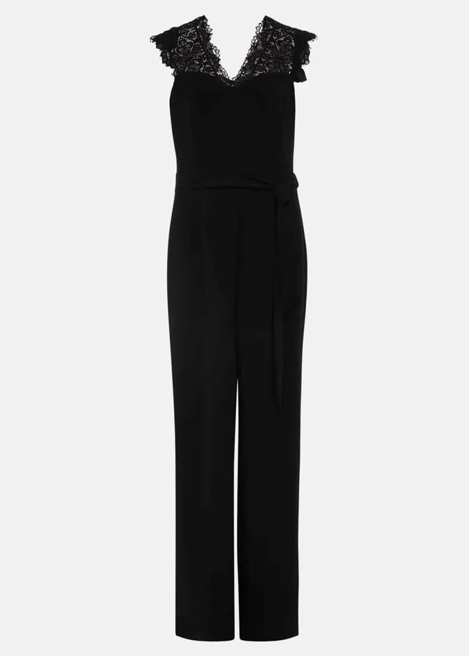 Phase Eight Lia Sleeveless Lace Detail Jumpsuit Black Women Dresses