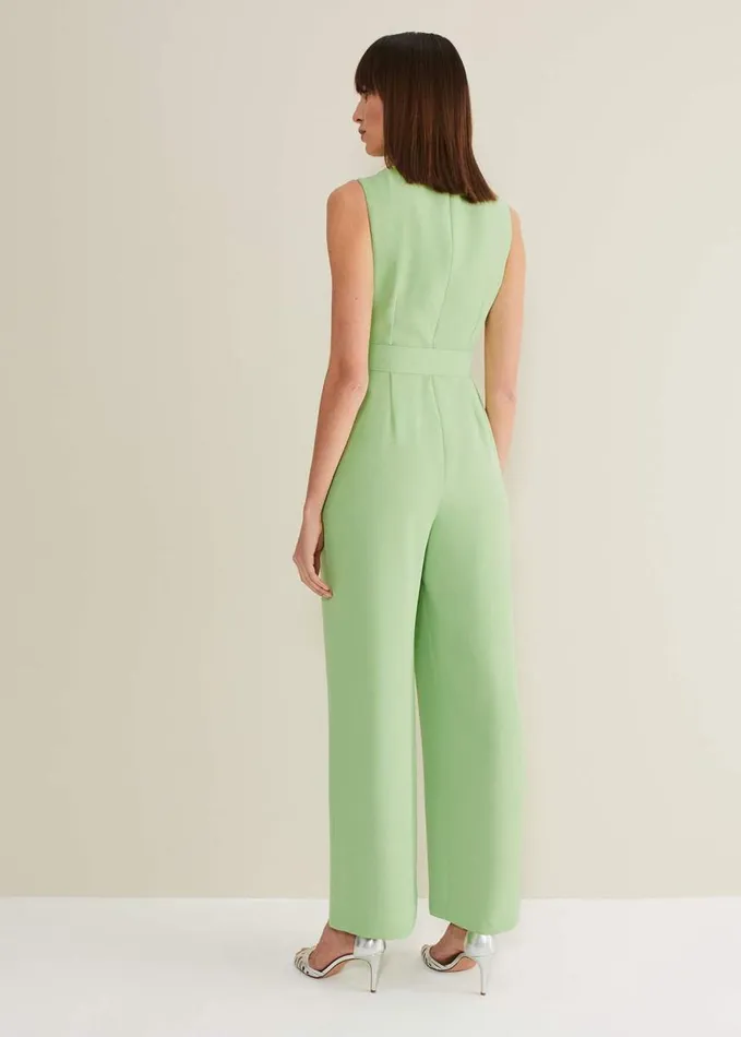 Phase Eight Lissia Green Wide Leg Jumpsuit Apple Green Women Dresses