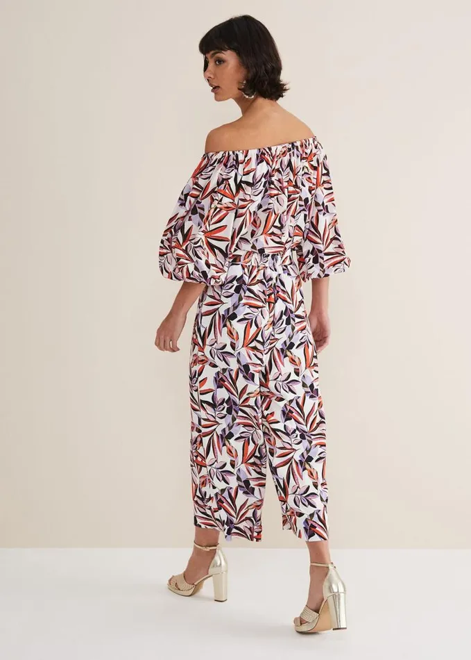 Phase Eight Lois Leaf Print Culottes Multicoloured Women Trousers