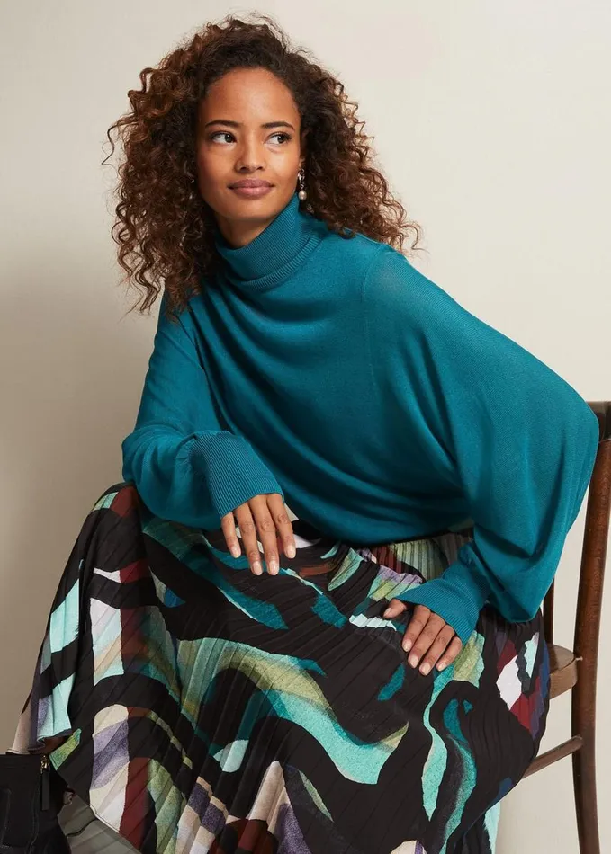 Phase Eight Loletta Drama Top Teal Women Knitwear