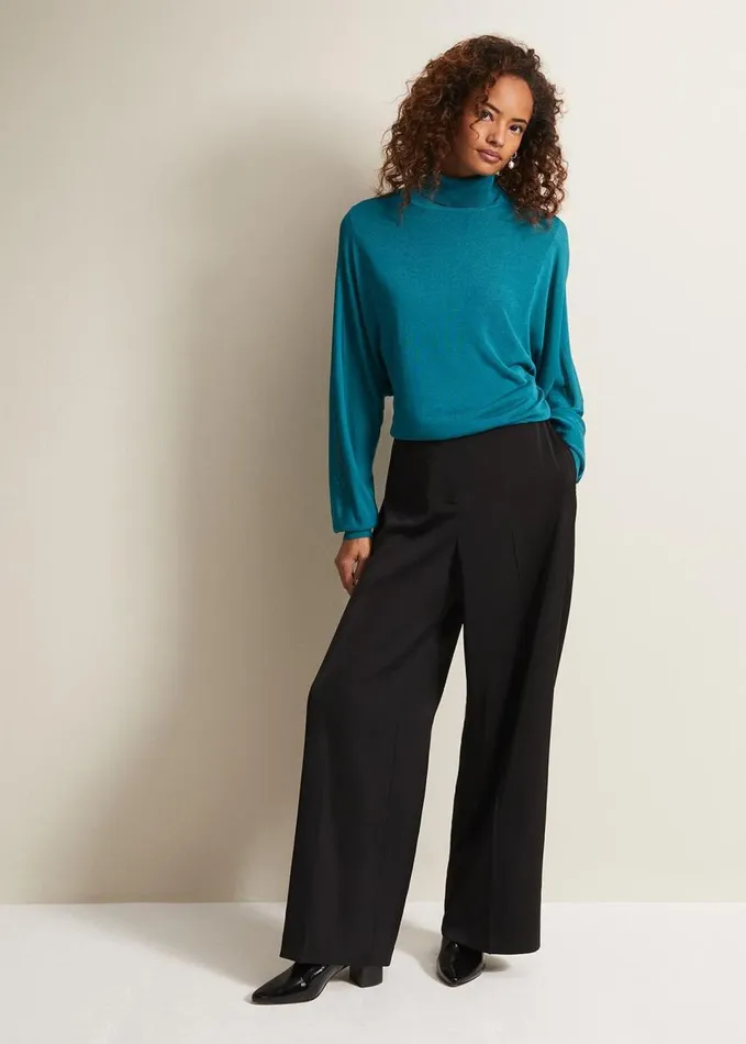 Phase Eight Loletta Drama Top Teal Women Knitwear