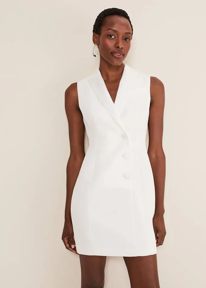 Phase Eight Lolicia Sleeveless Tux Dress White Women Dresses