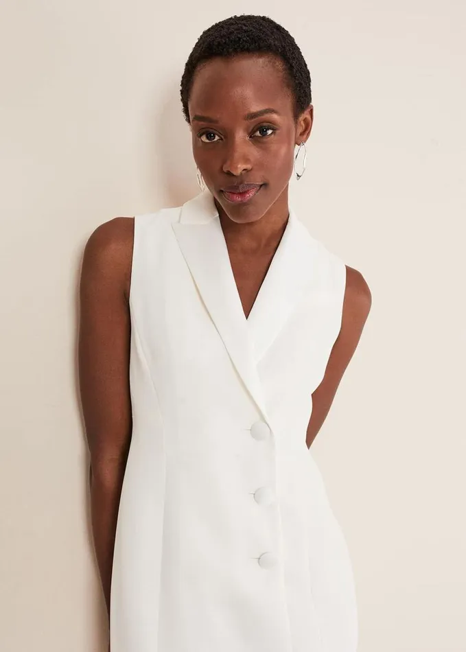 Phase Eight Lolicia Sleeveless Tux Dress White Women Dresses