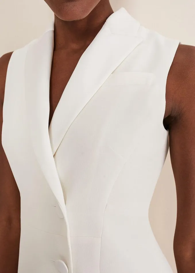 Phase Eight Lolicia Sleeveless Tux Dress White Women Dresses