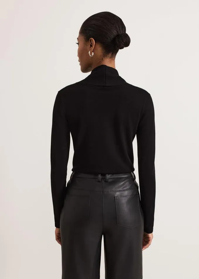 Phase Eight Lottie Black Cowl Neck Jumper Black Women Knitwear