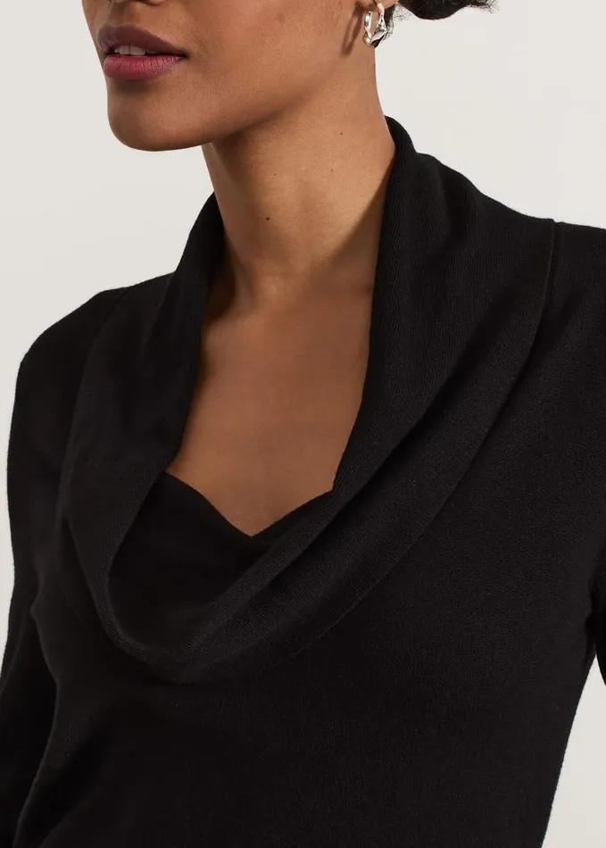 Phase Eight Lottie Black Cowl Neck Jumper Black Women Knitwear