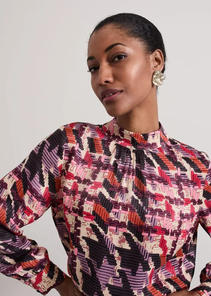 Phase Eight Lyla Satin Printed Blouse Multicoloured Women Shirts and Blouses