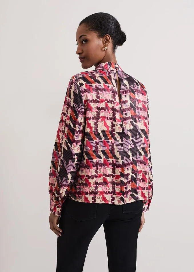 Phase Eight Lyla Satin Printed Blouse Multicoloured Women Shirts and Blouses