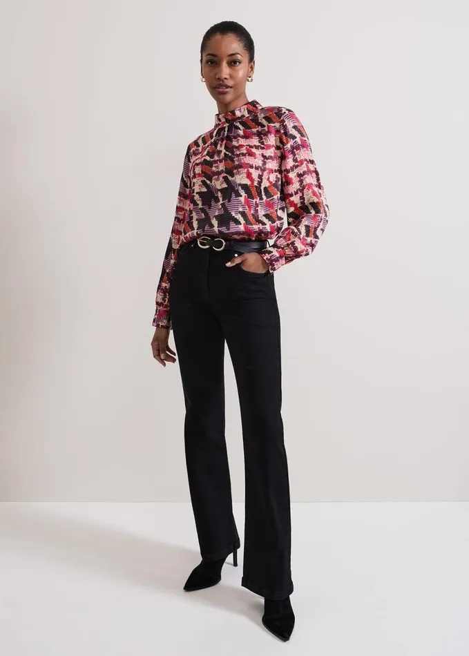 Phase Eight Lyla Satin Printed Blouse Multicoloured Women Shirts and Blouses