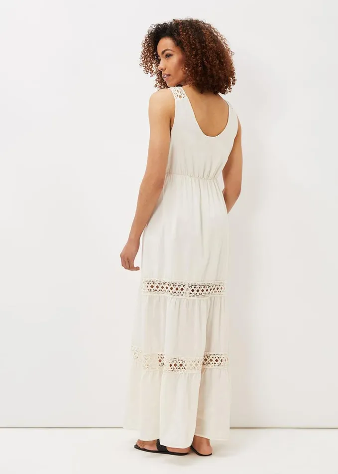 Phase Eight Mai Broderie Lace Maxi Dress Ivory Women Dresses