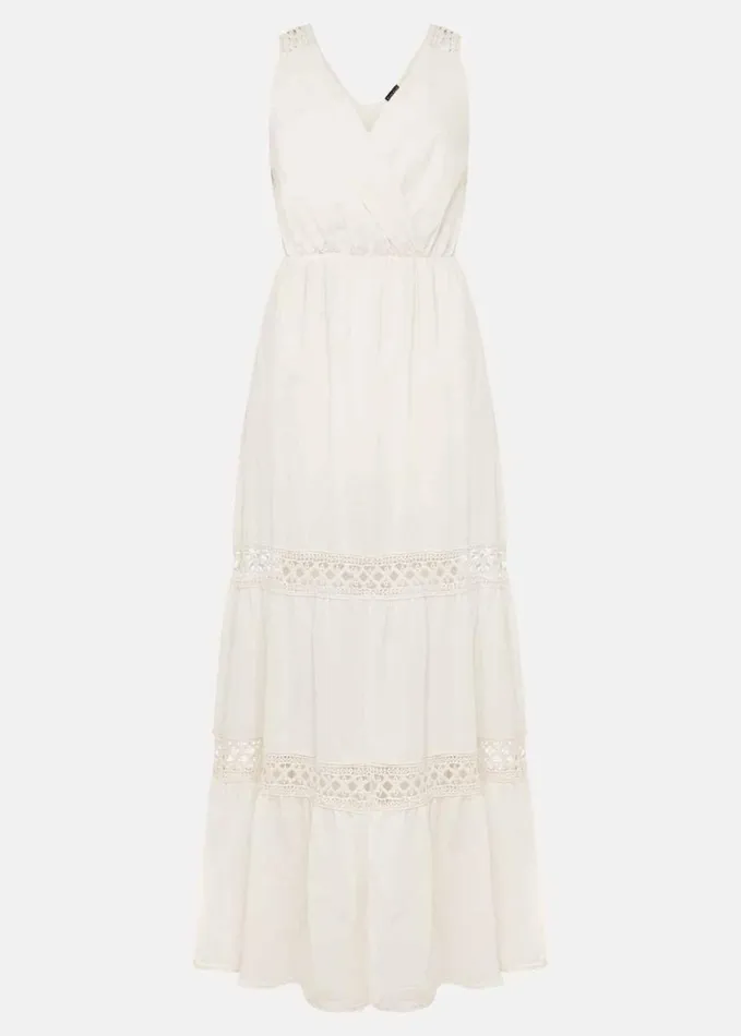Phase Eight Mai Broderie Lace Maxi Dress Ivory Women Dresses
