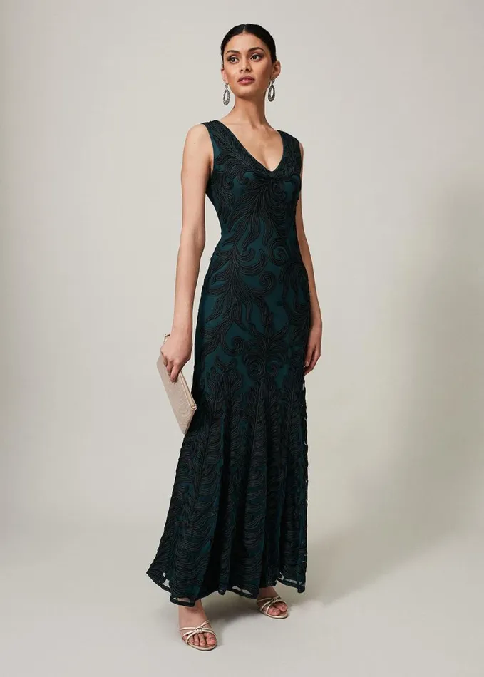 Phase Eight Marigold Tapework Dress Greenblack Women Dresses