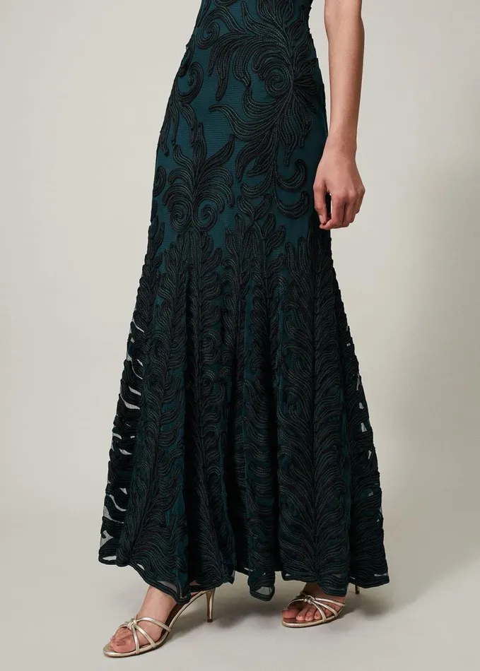 Phase Eight Marigold Tapework Dress Greenblack Women Dresses