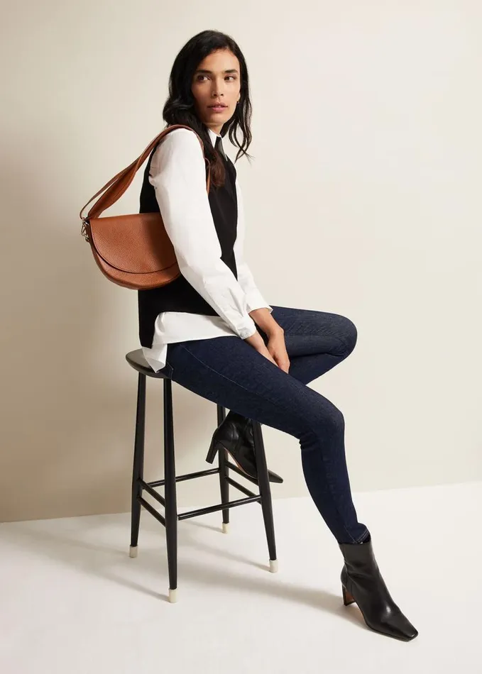 Phase Eight Miley Sleevless Funnel Neck Tank Black Women Knitwear